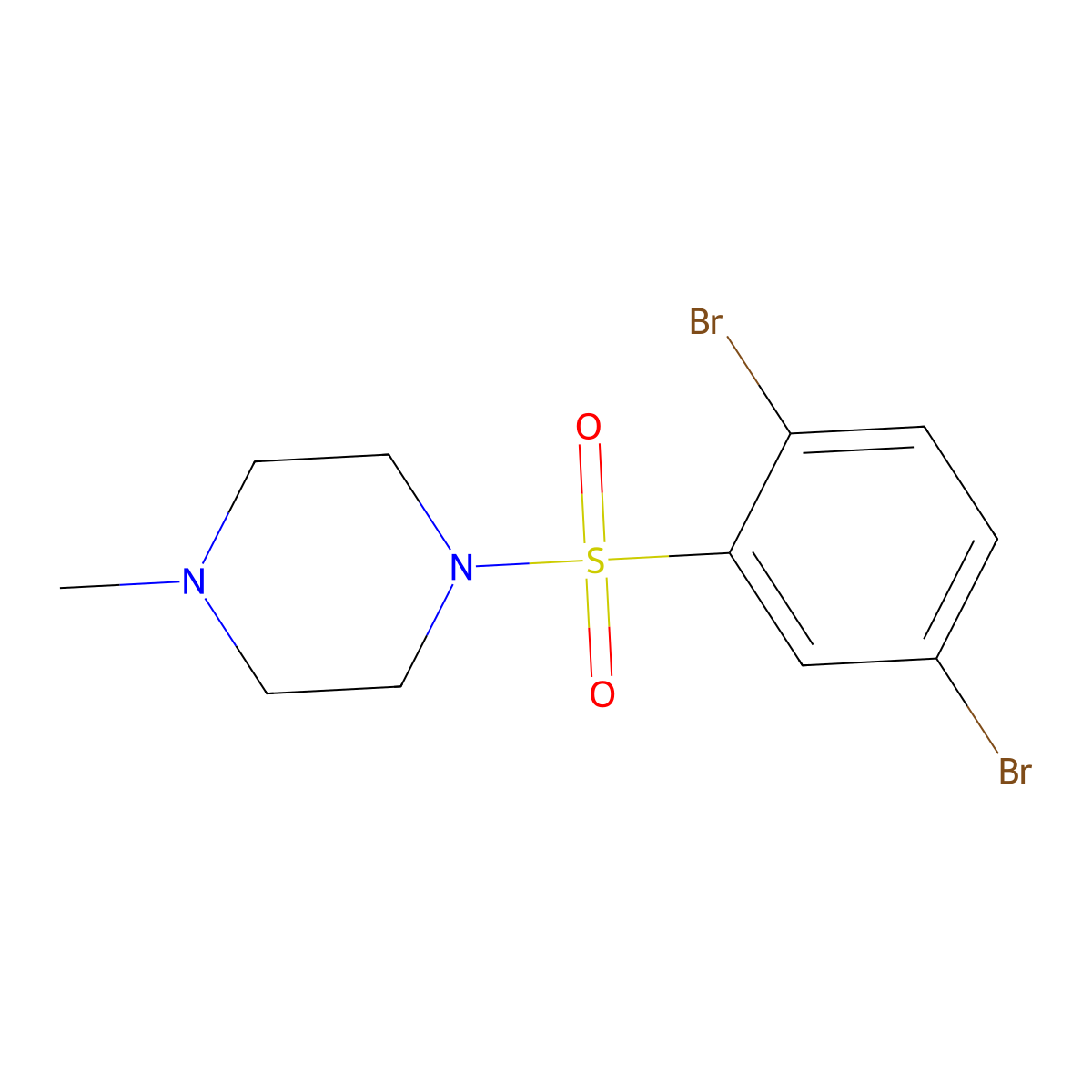1-(2,5-Dibromophenyl)sulfonyl-4-methylpiperazine molecular structure, CAS 324776-49-0