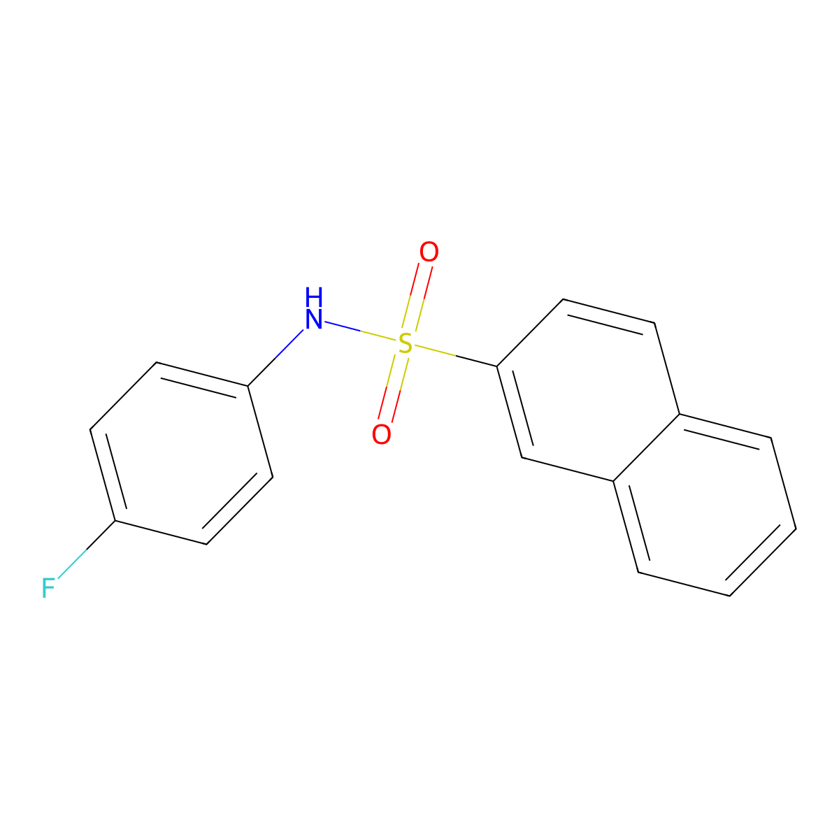 N-(4-fluorophenyl)naphthalene-2-sulfonamide molecular structure, CAS 324776-50-3
