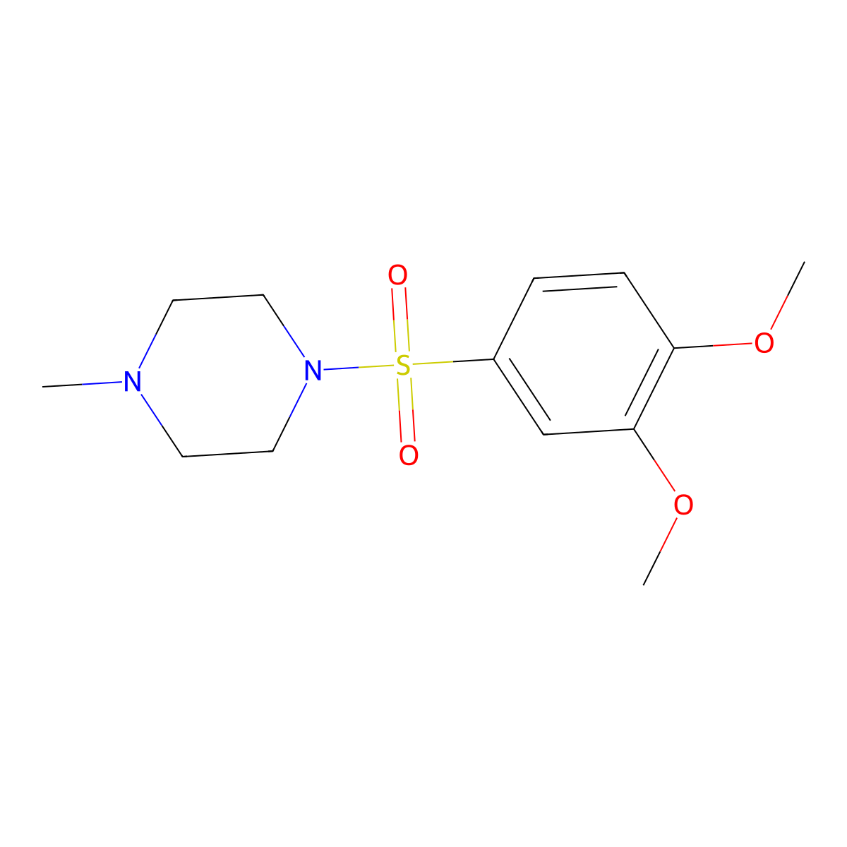1-[(3,4-Dimethoxyphenyl)sulfonyl]-4-methylpiperazine molecular structure, CAS 324776-52-5