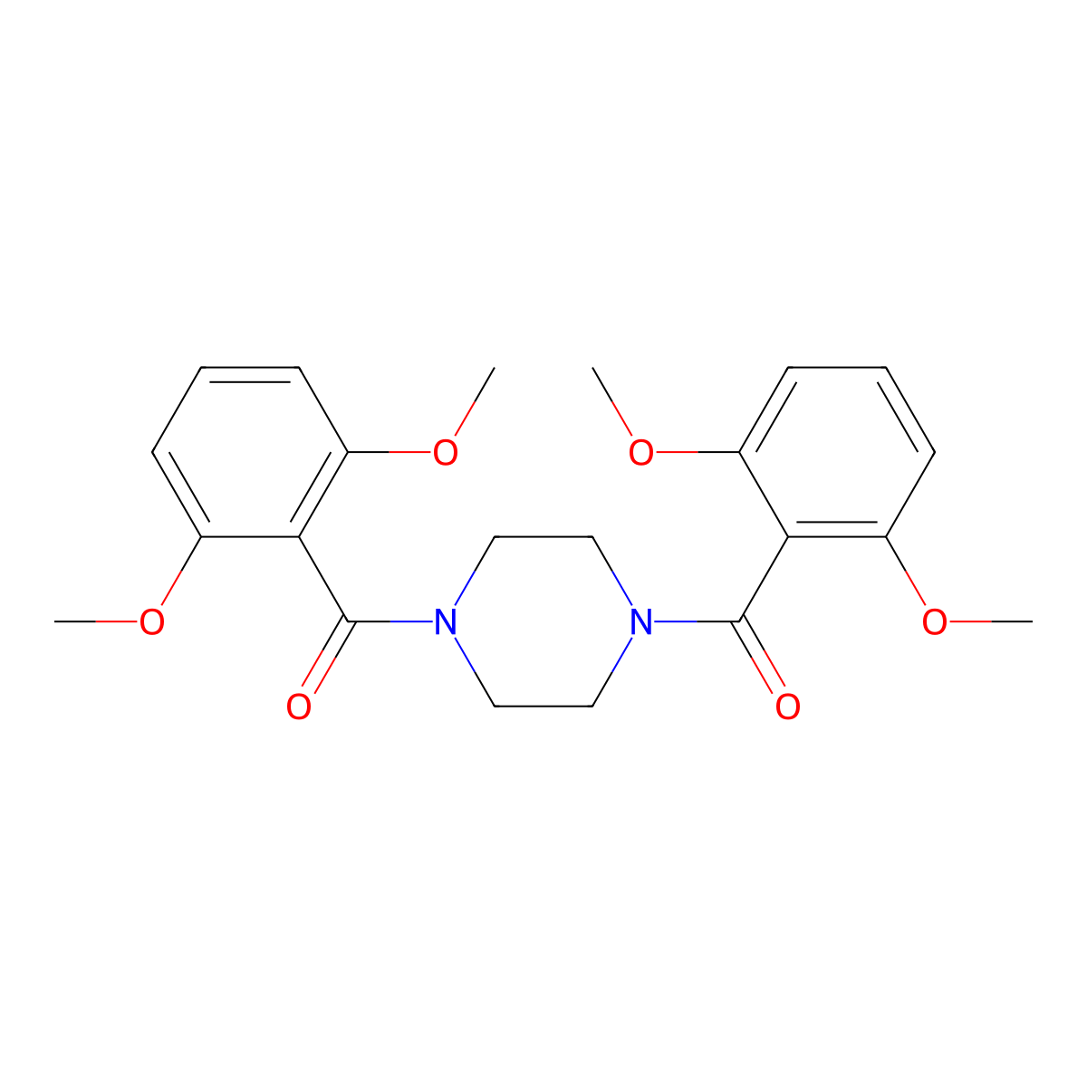 1,4-Bis(2,6-dimethoxybenzoyl)piperazine molecular structure, CAS 324776-74-1