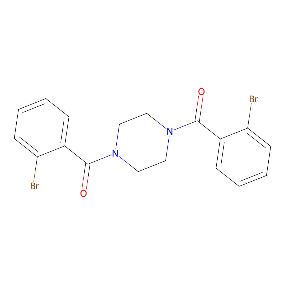 1,4-Bis(2-bromobenzoyl)piperazine molecular structure, CAS 324776-79-6