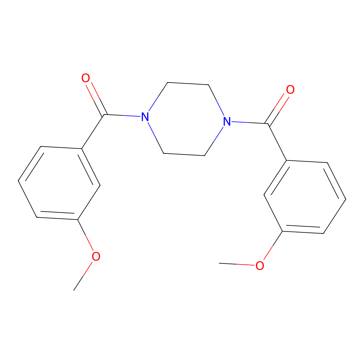 1,4-Bis(3-methoxybenzoyl)piperazine molecular structure, CAS 324776-83-2