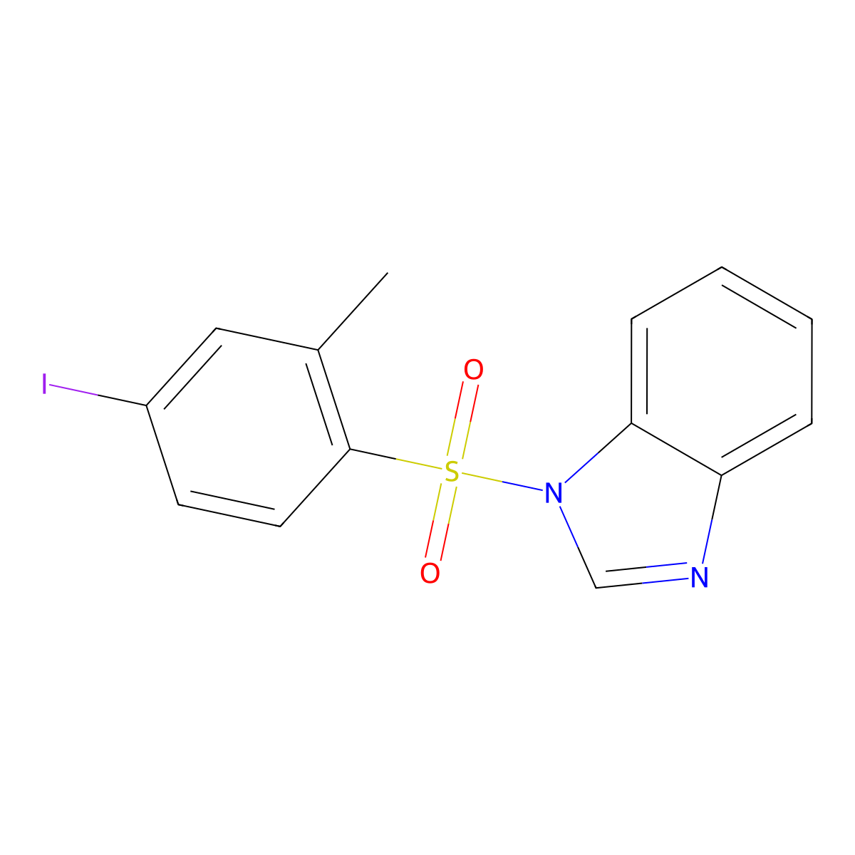 1-(4-Iodo-2-methyl-benzenesulfonyl)-1H-benzoimidazole molecular structure, CAS 324776-88-7