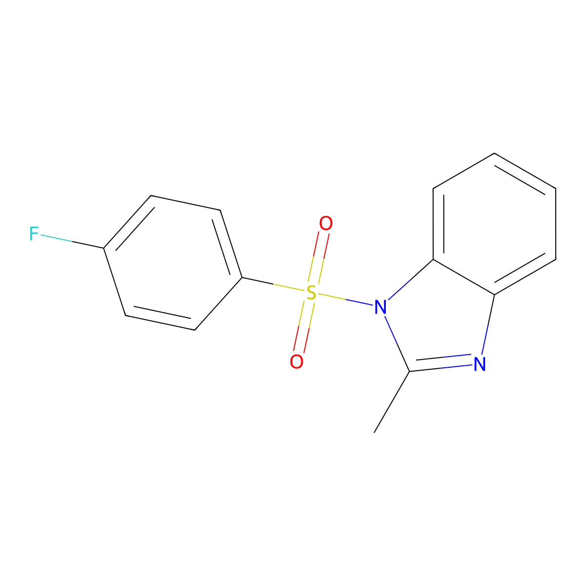 1-[(4-fluorophenyl)sulfonyl]-2-methyl-1H-benzimidazole molecular structure, CAS 324777-01-7