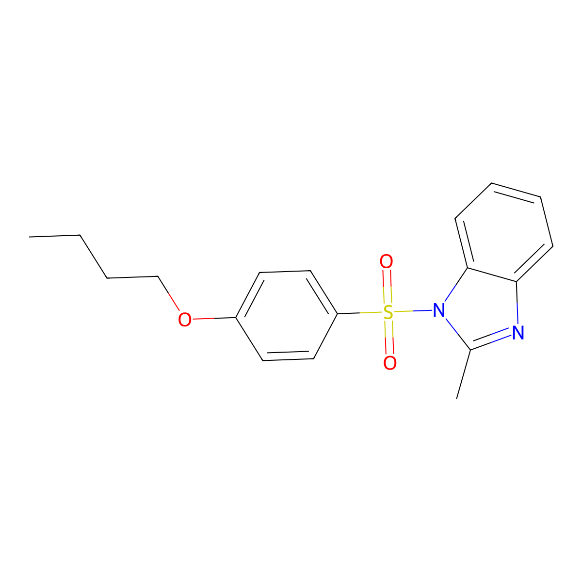 1-(4-Butoxyphenyl)sulfonyl-2-methylbenzimidazole molecular structure, CAS 324777-05-1