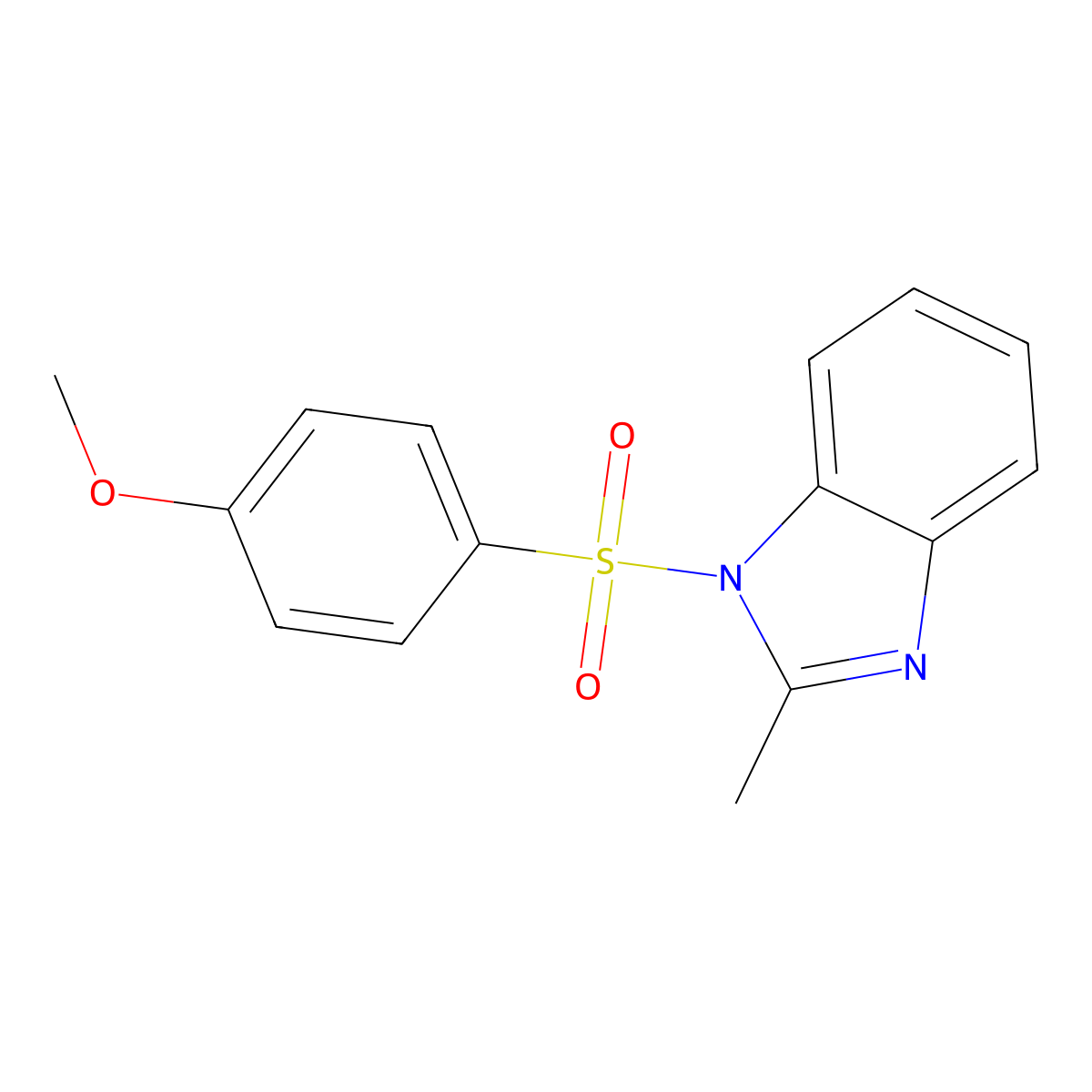 1-(4-Methoxyphenyl)sulfonyl-2-methylbenzimidazole molecular structure, CAS 324777-07-3