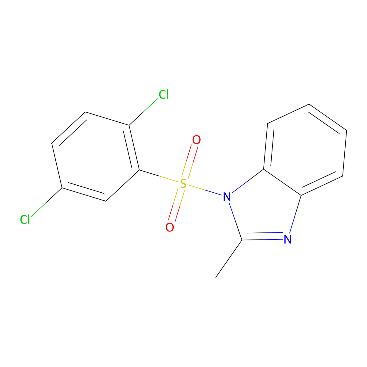 1-(2,5-Dichloro-benzenesulfonyl)-2-methyl-1H-benzoimidazole molecular structure, CAS 324777-09-5