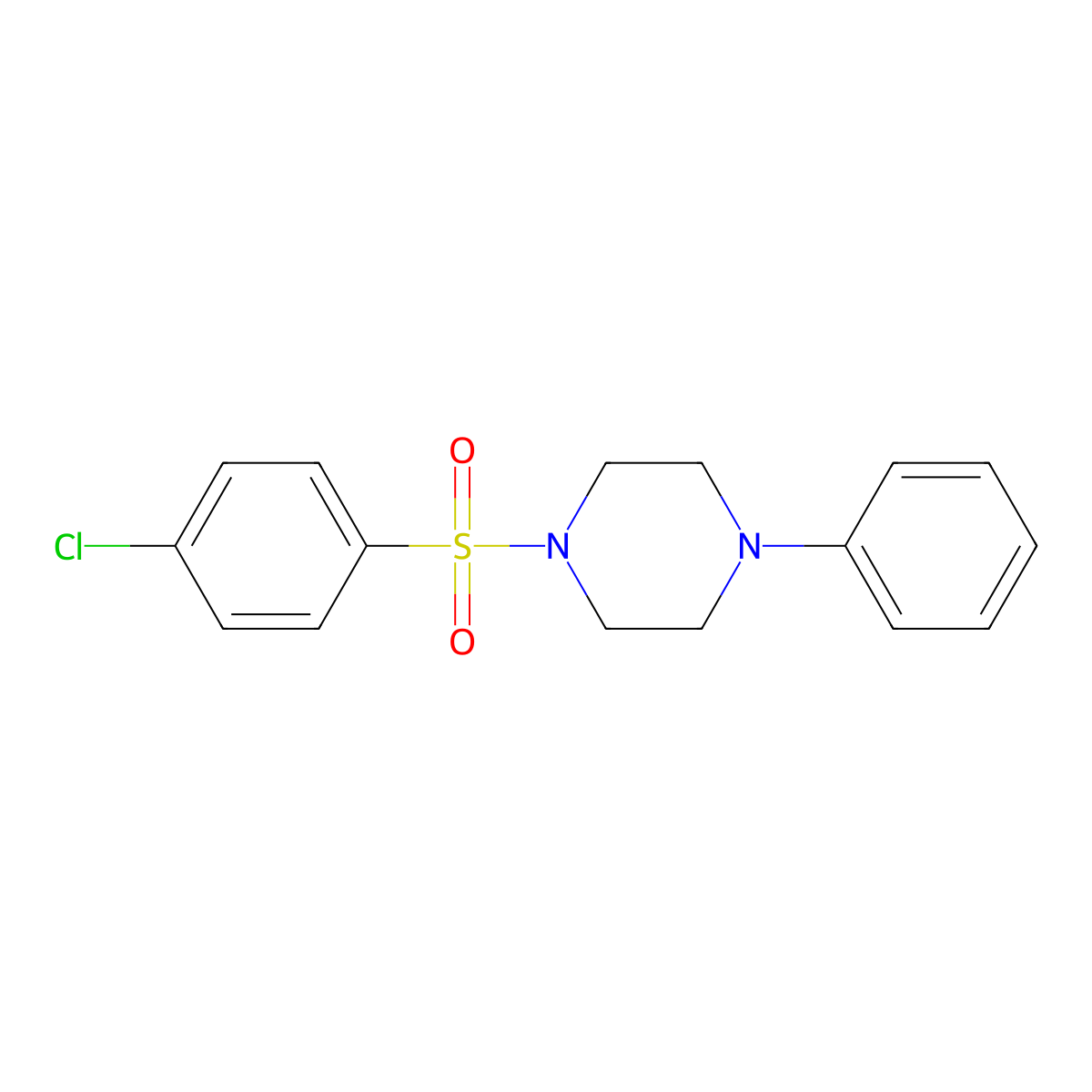 1-(4-Chlorophenyl)sulfonyl-4-phenylpiperazine molecular structure, CAS 324777-55-1