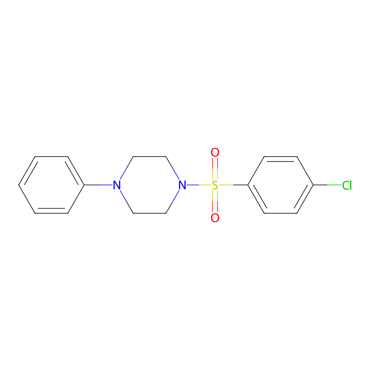 1-(4-Chlorophenyl)sulfonyl-4-phenylpiperazine molecular structure, CAS 324777-55-1