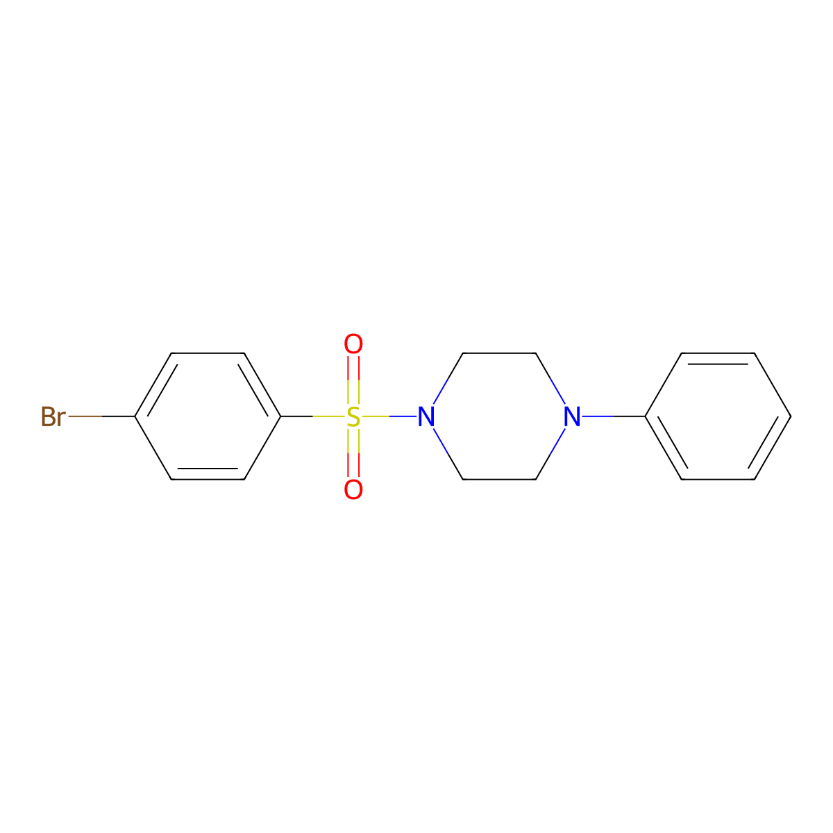 1-[(4-Bromophenyl)sulfonyl]-4-phenylpiperazine molecular structure, CAS 324777-56-2