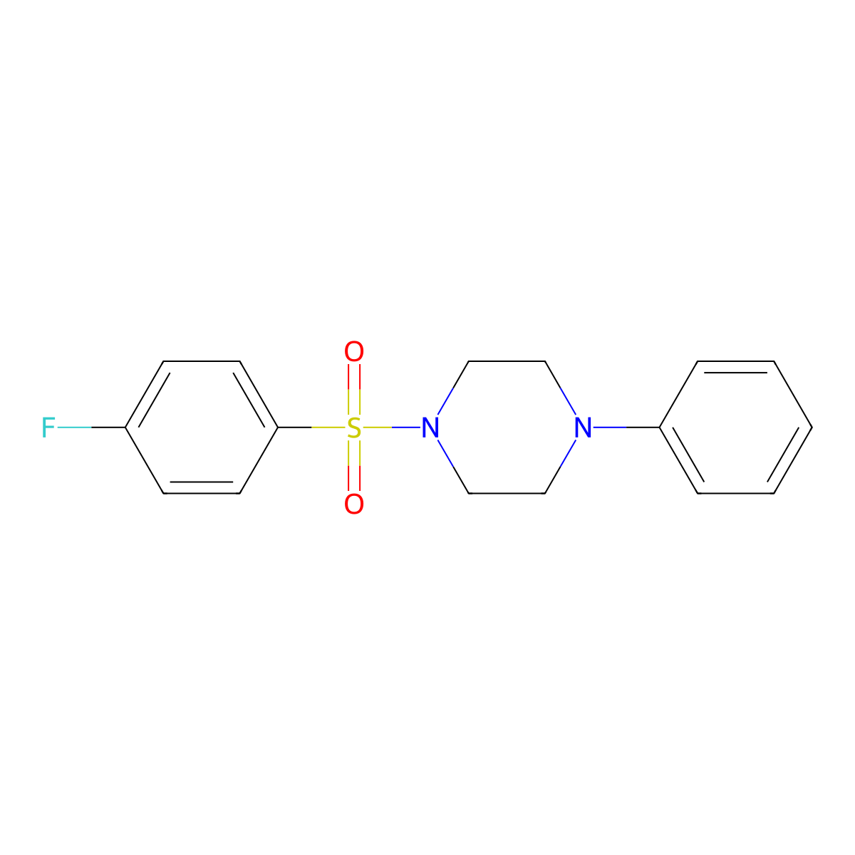 1-[(4-Fluorophenyl)sulfonyl]-4-phenylpiperazine molecular structure, CAS 324777-57-3