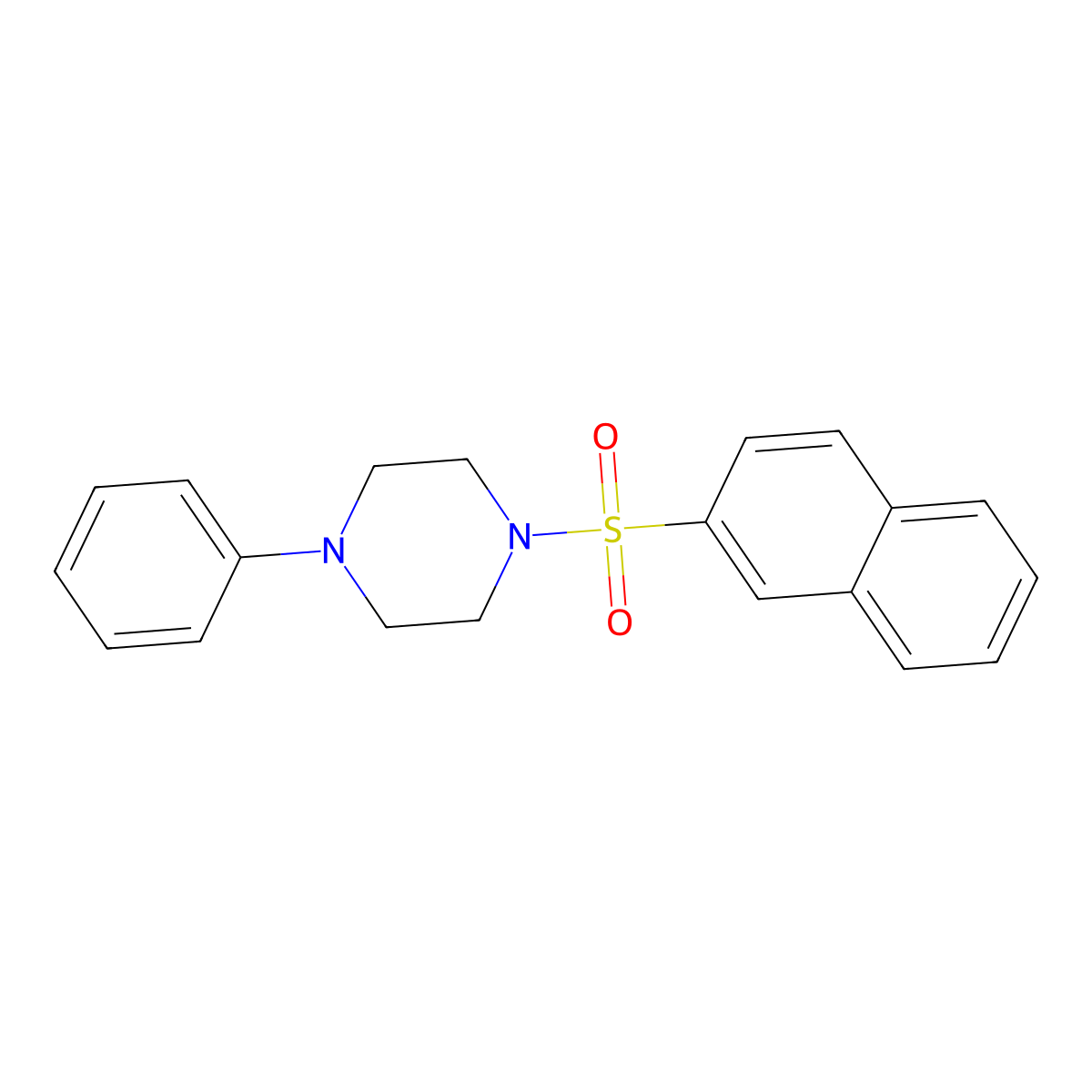 1-(Naphthalen-2-ylsulfonyl)-4-phenylpiperazine molecular structure, CAS 324777-59-5