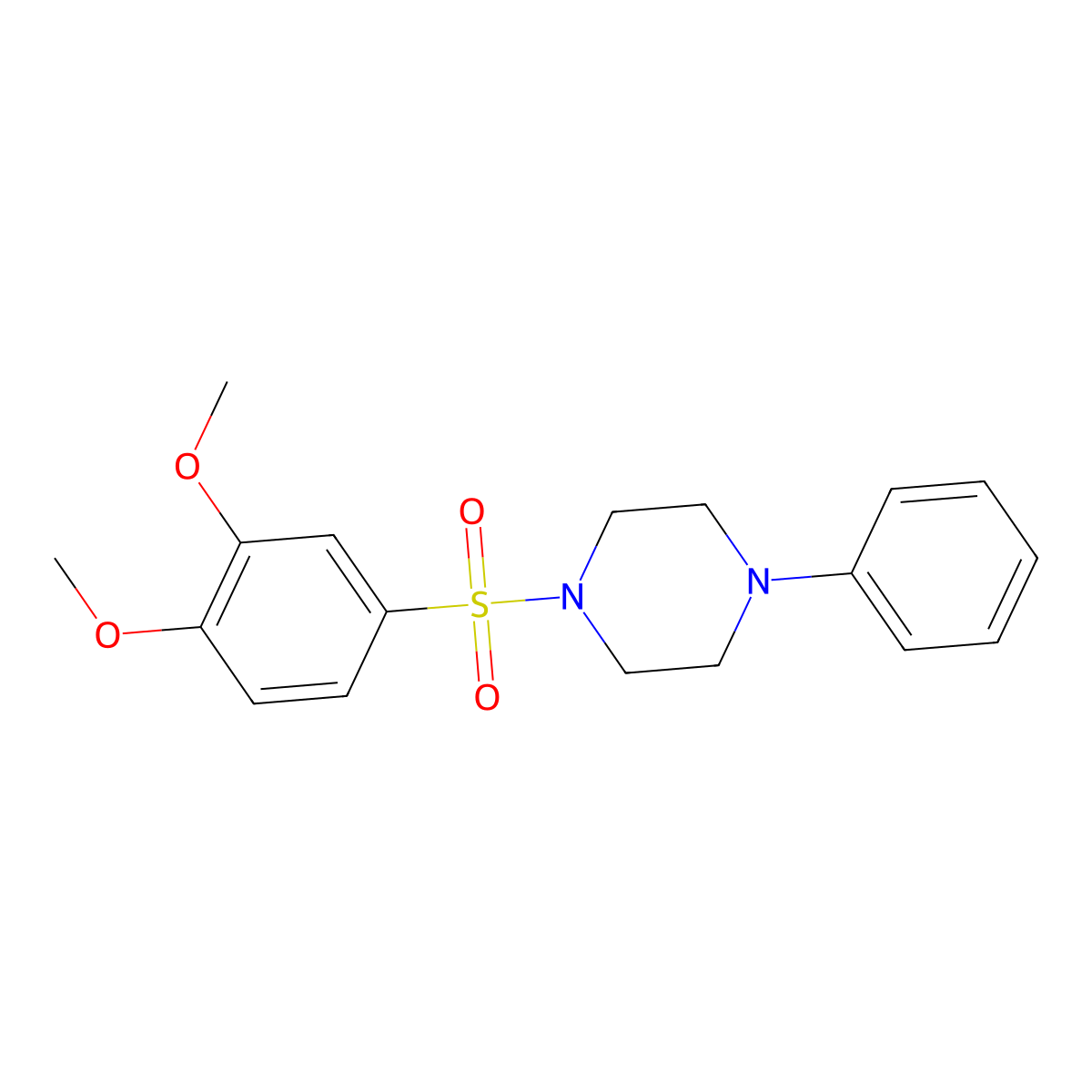 1-[(3,4-Dimethoxyphenyl)sulfonyl]-4-phenylpiperazine molecular structure, CAS 324777-61-9
