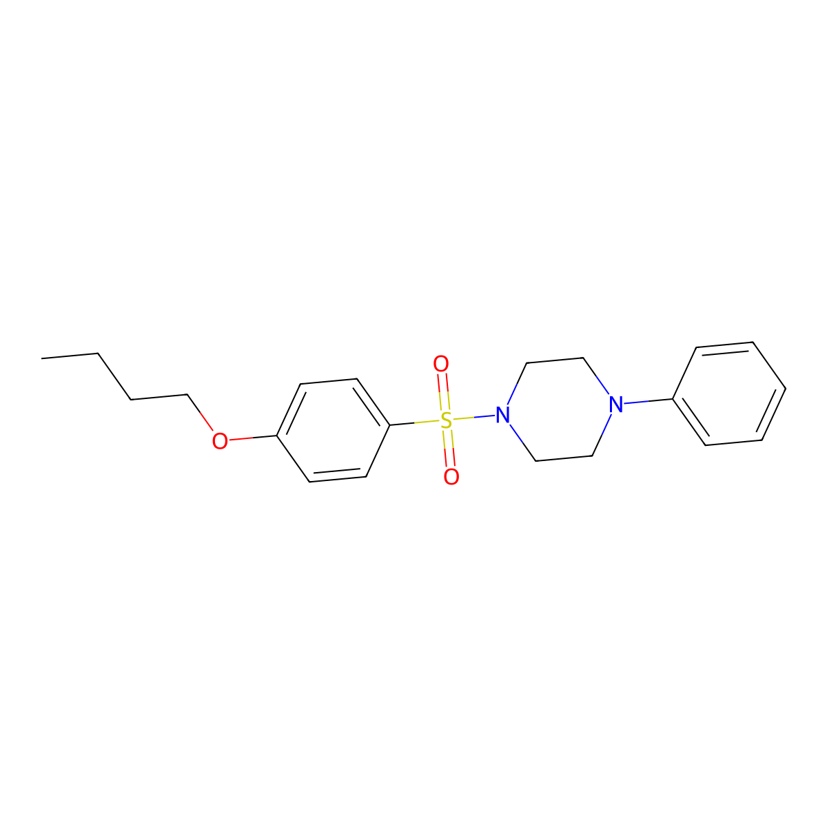 1-(4-Butoxyphenyl)sulfonyl-4-phenylpiperazine molecular structure, CAS 324777-65-3