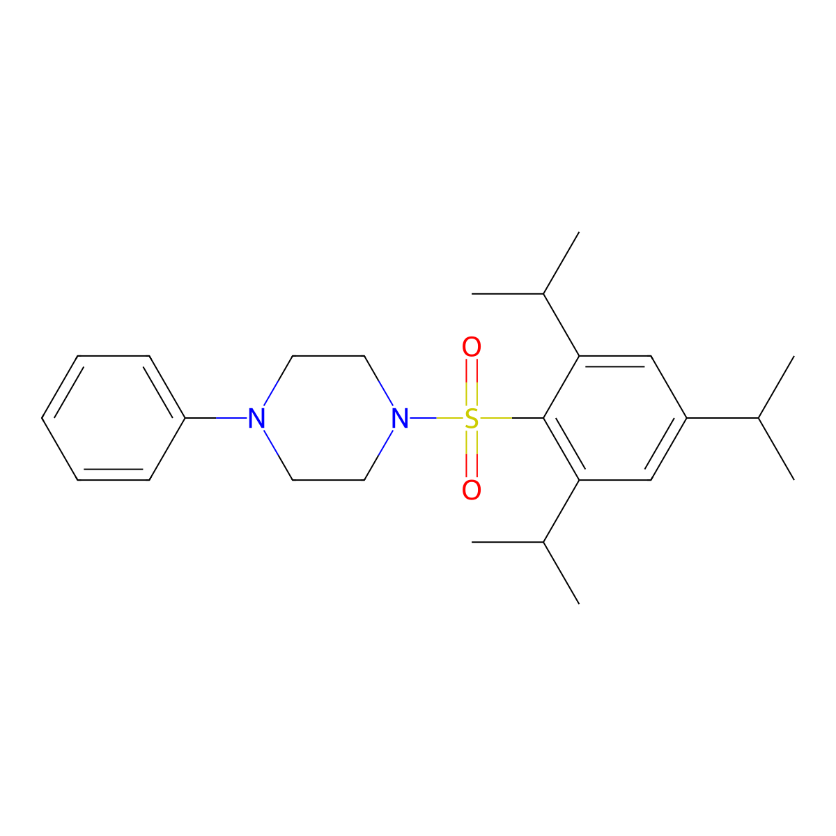 1-Phenyl-4-(2,4,6-triisopropyl-benzenesulfonyl)-piperazine molecular structure, CAS 324777-67-5