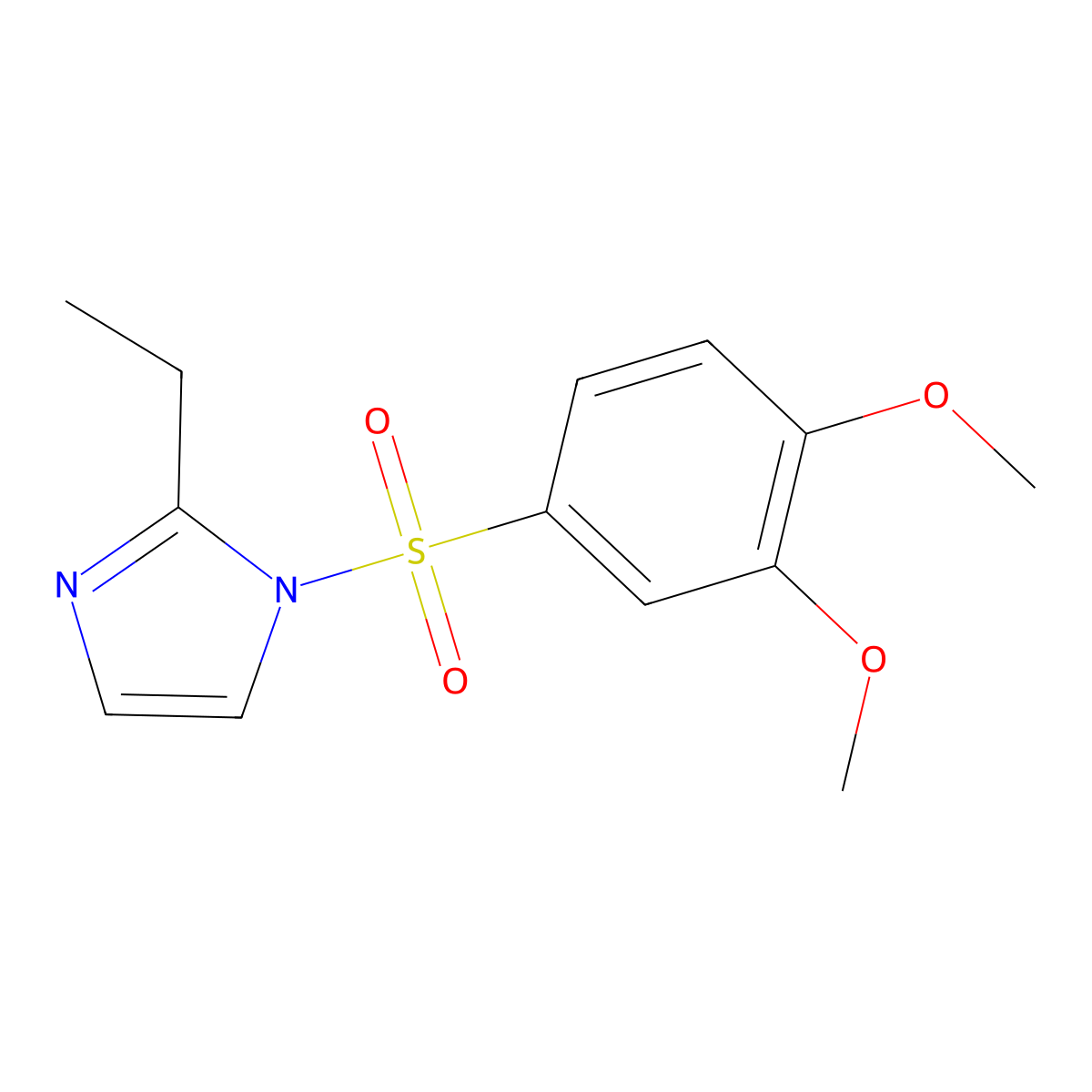 1-(3,4-Dimethoxyphenyl)sulfonyl-2-ethylimidazole molecular structure, CAS 324777-81-3