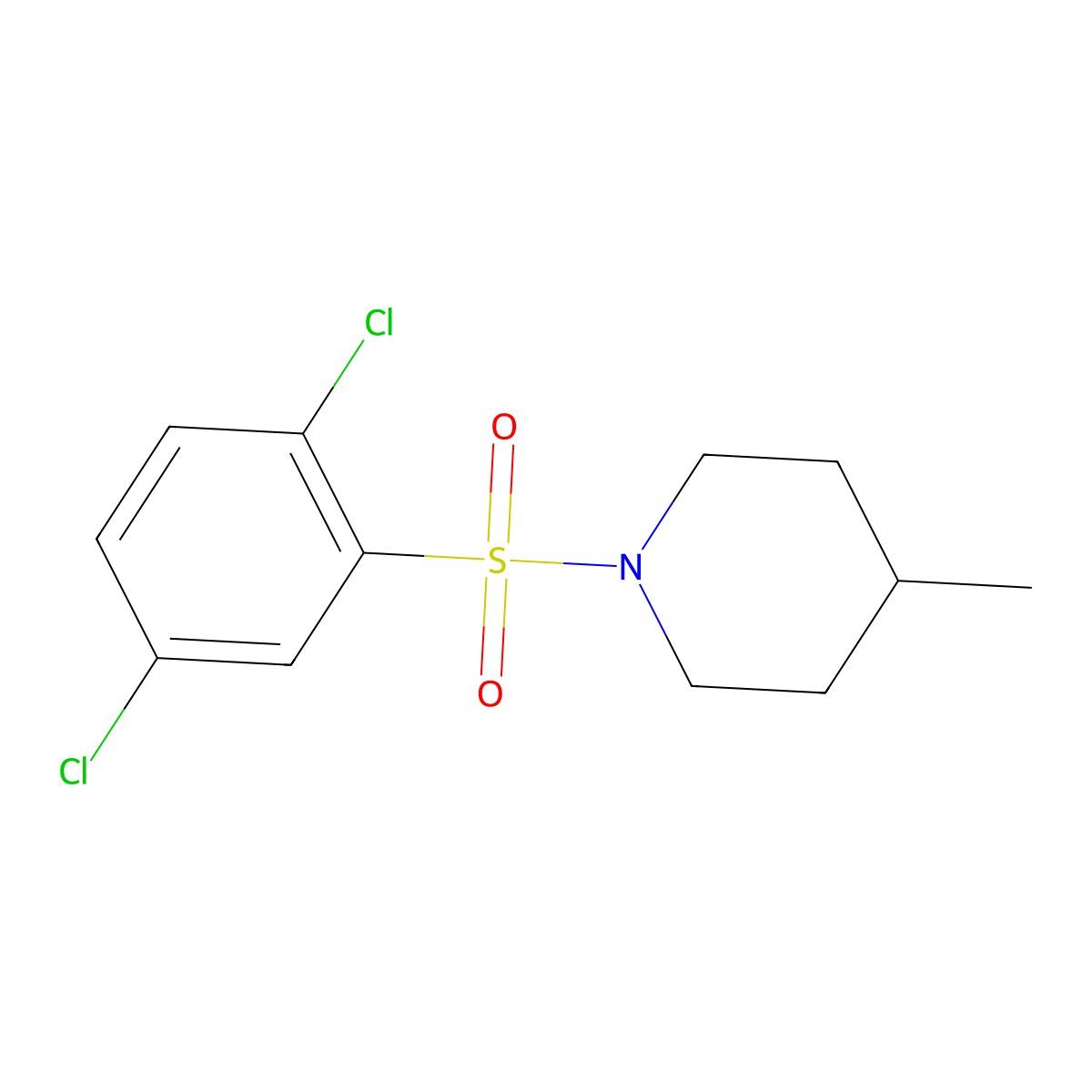 1-[(2,5-Dichlorophenyl)sulfonyl]-4-methylpiperidine molecular structure, CAS 324778-07-6