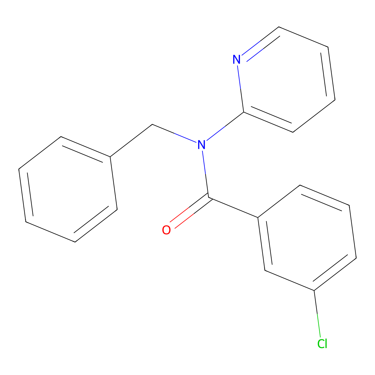N-benzyl-3-chloro-N-pyridin-2-ylbenzamide molecular structure, CAS 324778-13-4