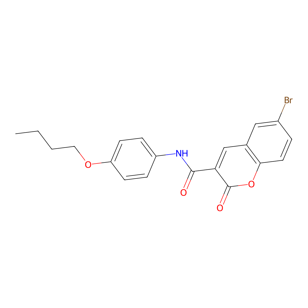 6-bromo-N-(4-butoxyphenyl)-2-oxo-2H-chromene-3-carboxamide molecular structure, CAS 324778-15-6