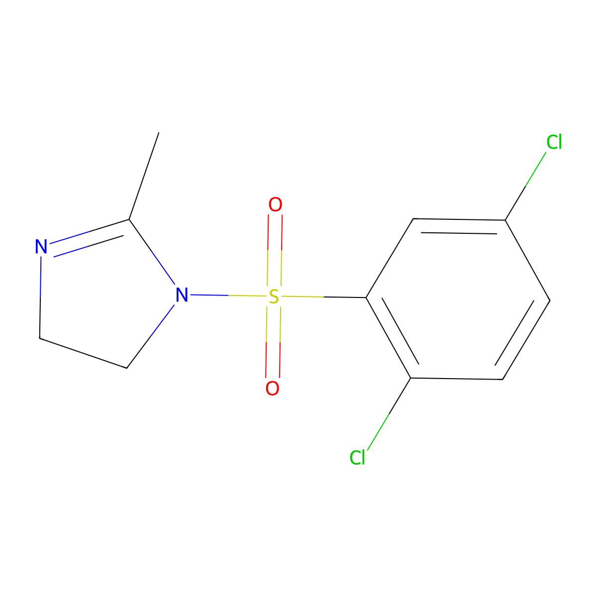 1-[(2,5-dichlorophenyl)sulfonyl]-2-methyl-4,5-dihydro-1H-imidazole molecular structure, CAS 324778-28-1