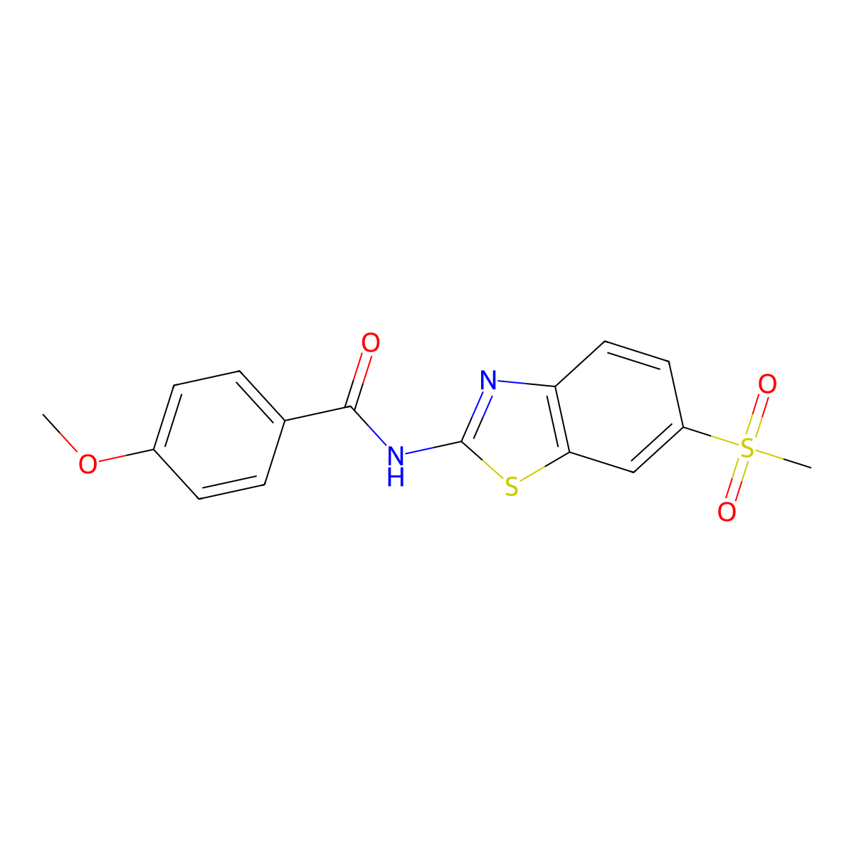 N-(6-Methanesulfonyl-benzothiazol-2-yl)-4-methoxy-benzamide molecular structure, CAS 324778-88-3