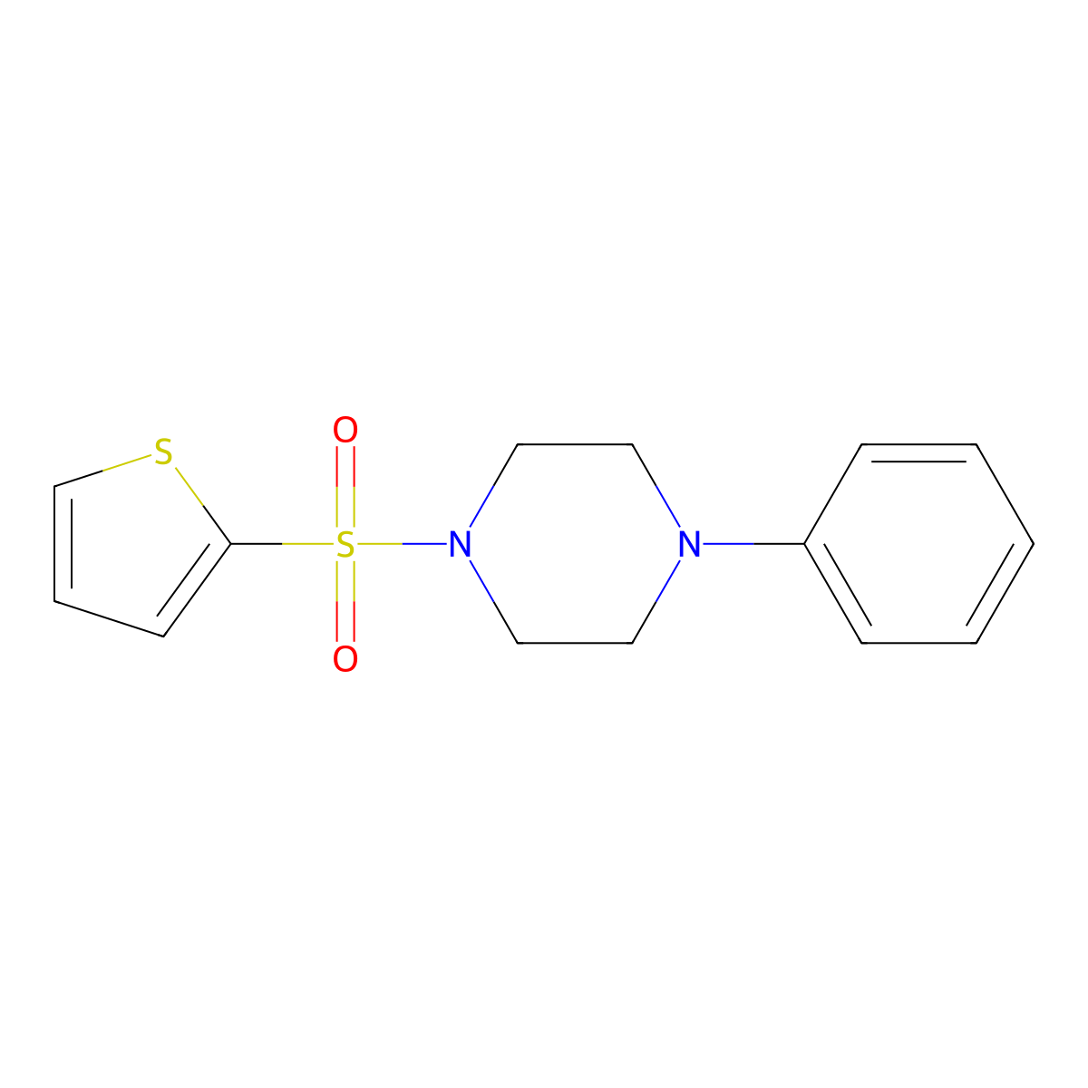 1-Phenyl-4-(2-thienylsulfonyl)piperazine molecular structure, CAS 324779-57-9