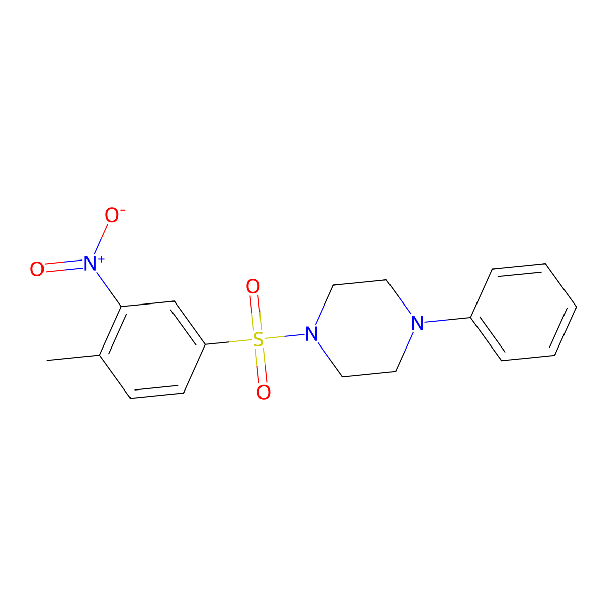 1-(4-Methyl-3-nitrophenyl)sulfonyl-4-phenylpiperazine molecular structure, CAS 324779-58-0