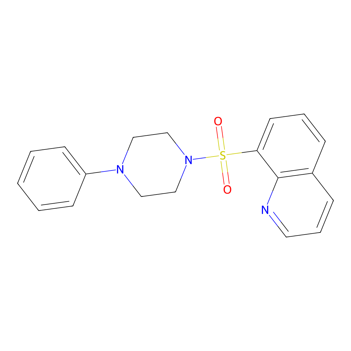 4-Phenyl-1-(8-quinolylsulfonyl)piperazine molecular structure, CAS 324779-60-4