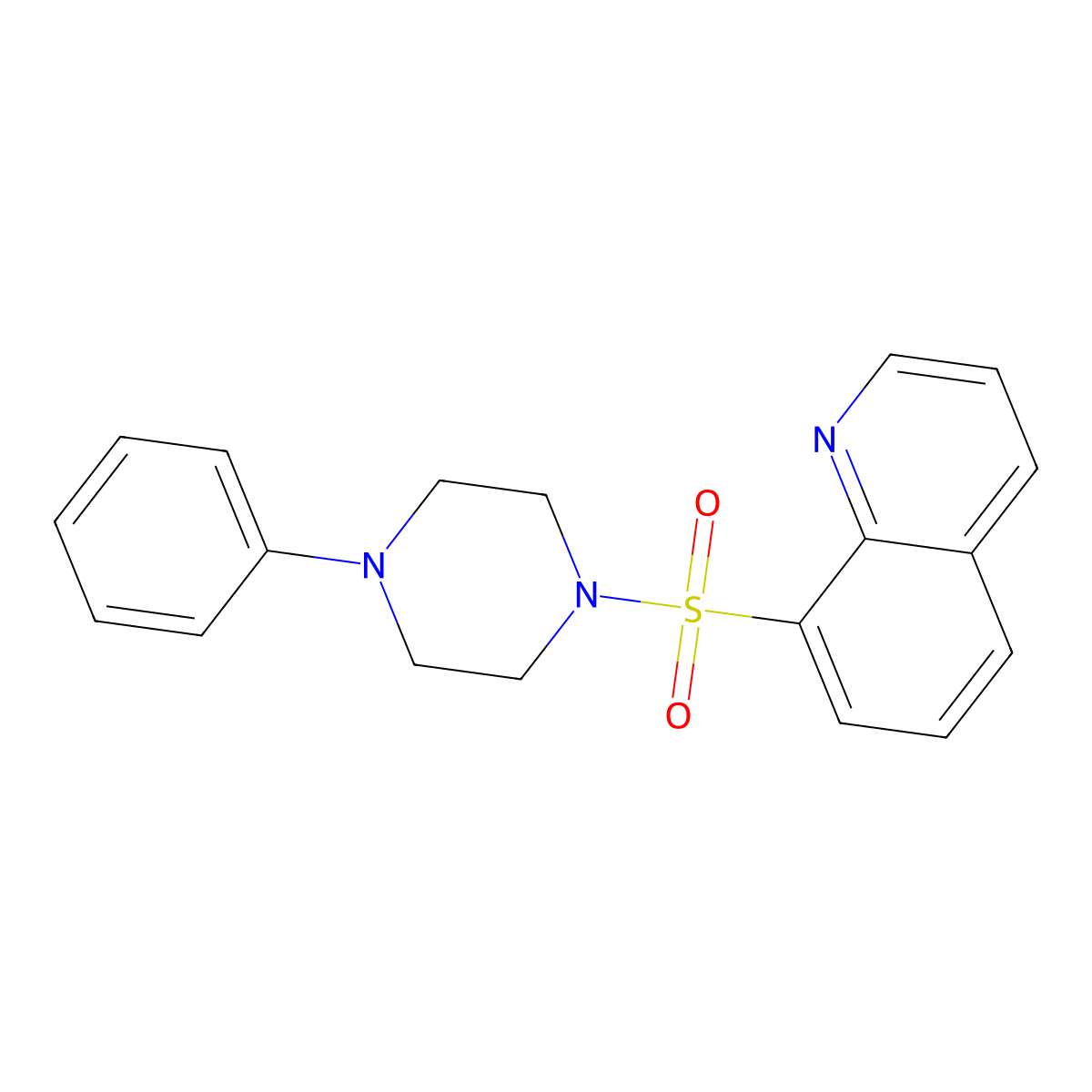4-Phenyl-1-(8-quinolylsulfonyl)piperazine molecular structure, CAS 324779-60-4