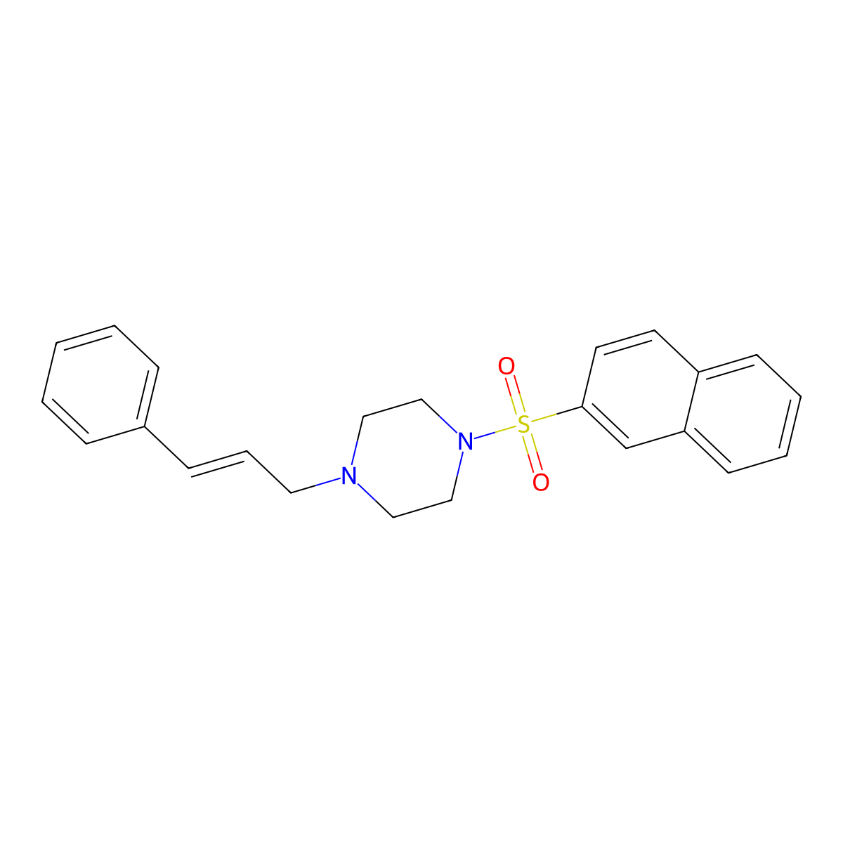 1-Cinnamyl-4-(naphthalen-2-ylsulfonyl)piperazine molecular structure, CAS 324779-74-0