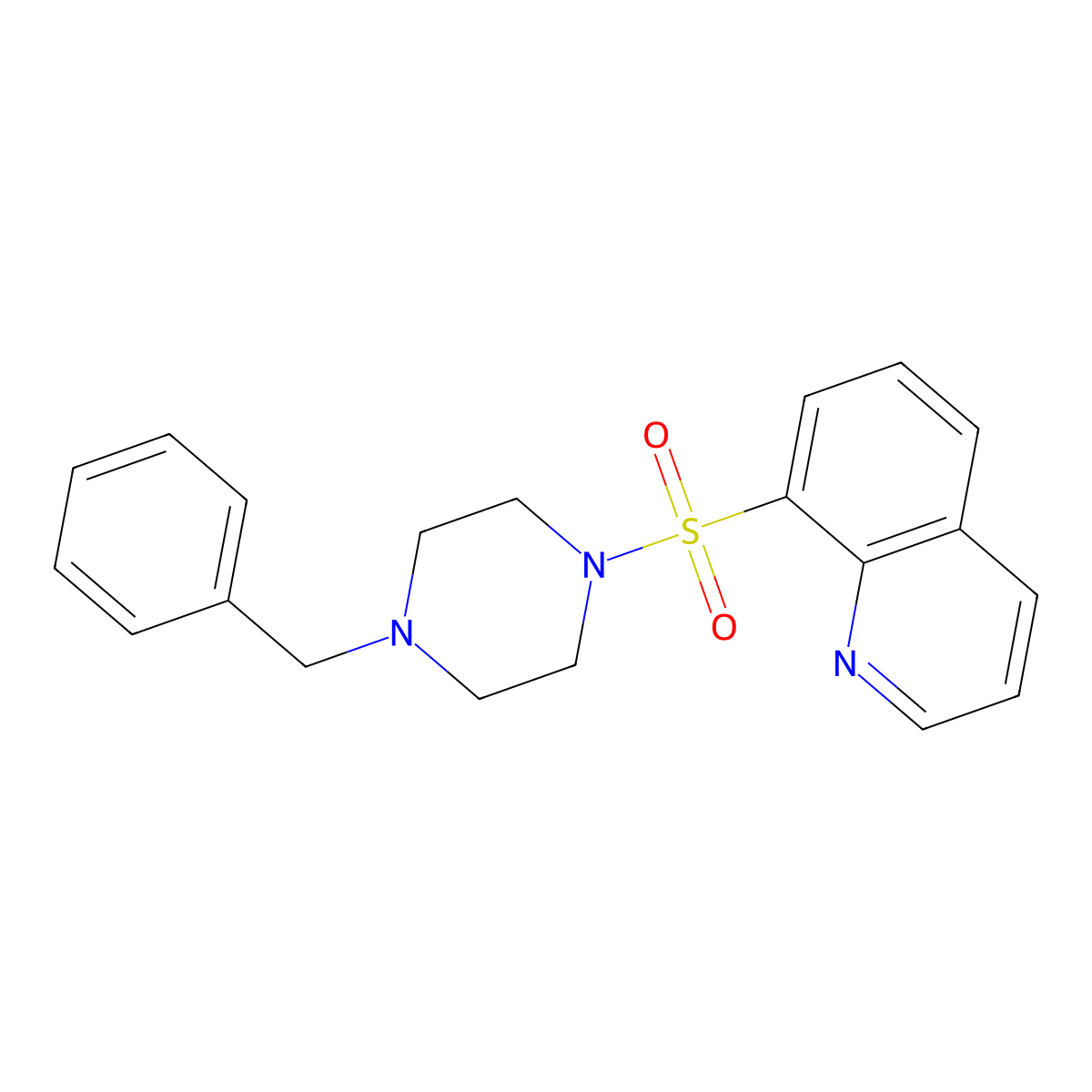 8-((4-Benzylpiperazin-1-yl)sulfonyl)quinoline molecular structure, CAS 324779-79-5