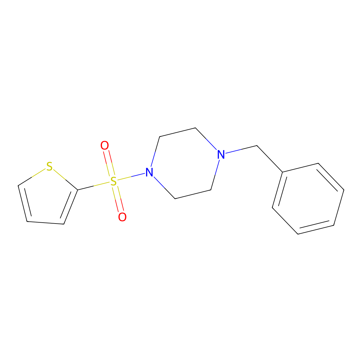 1-Benzyl-4-(thiophene-2-sulfonyl)-piperazine molecular structure, CAS 324779-81-9