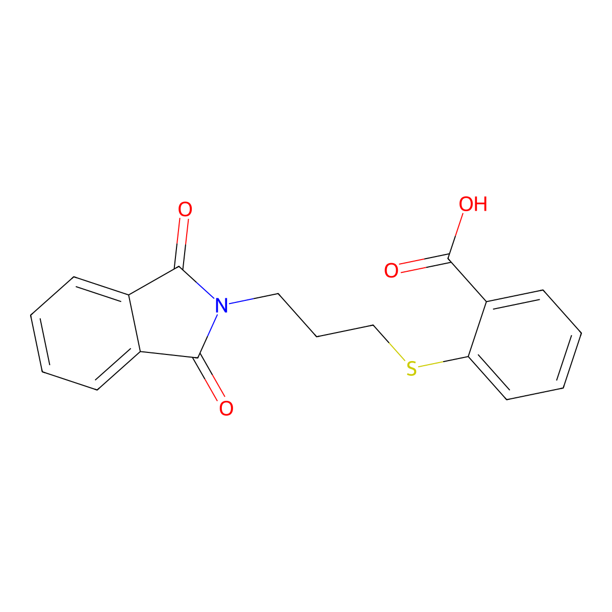 2-[[3-(1,3-Dioxoisoindoline-2-yl)propyl]thio]benzoic acid molecular structure, CAS 324779-92-2