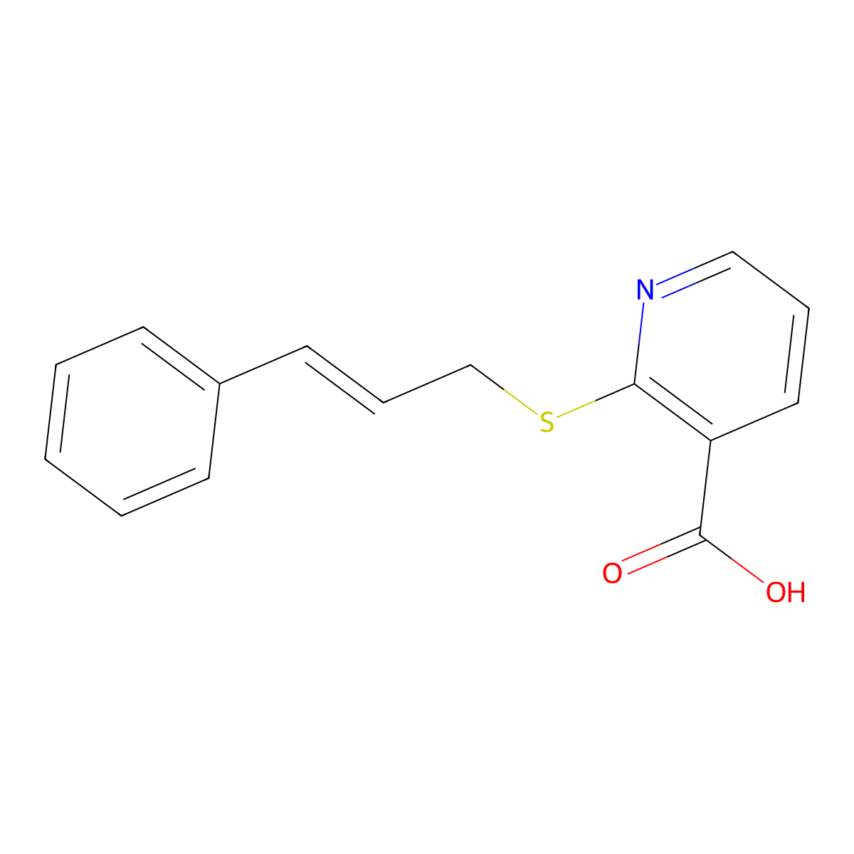 2-{[(2E)-3-Phenylprop-2-EN-1-YL]thio}nicotinic acid molecular structure, CAS 324779-96-6