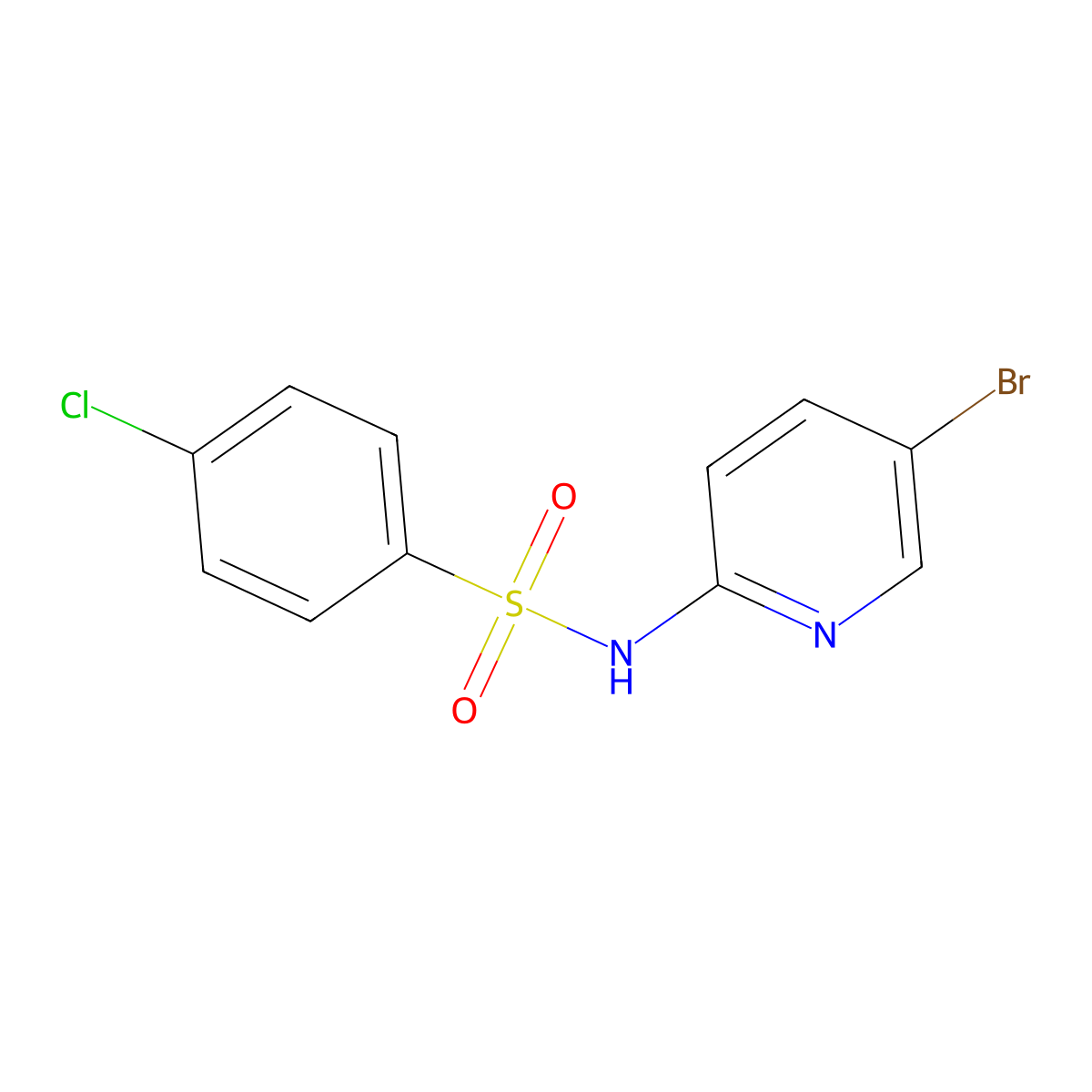 N-(5-bromopyridin-2-yl)-4-chlorobenzenesulfonamide molecular structure, CAS 324780-09-8