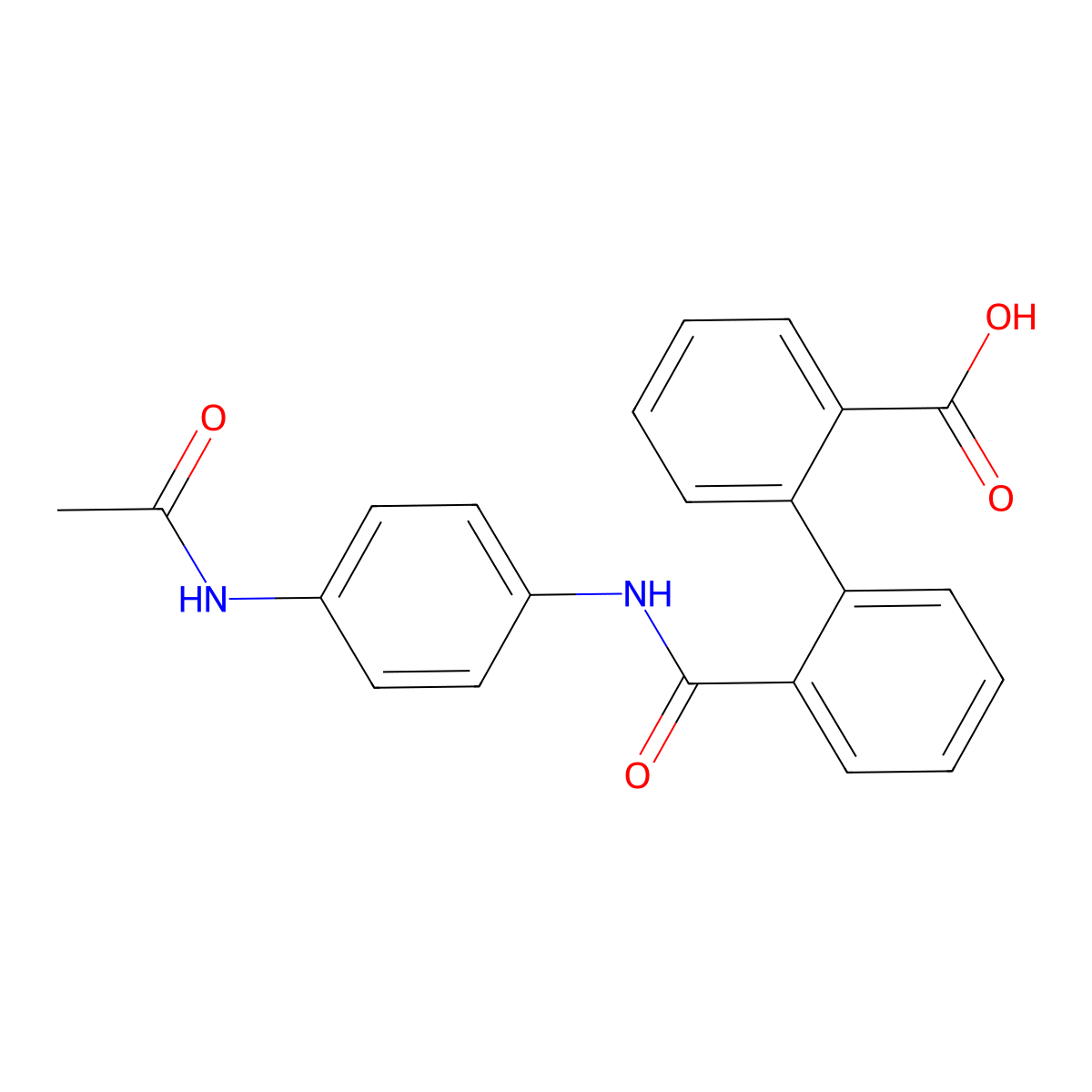 2'-((4-Acetamidophenyl)carbamoyl)-[1,1'-biphenyl]-2-carboxylic acid molecular structure, CAS 324780-15-6