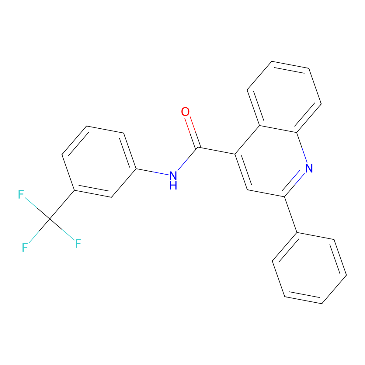 2-phenyl-N-[3-(trifluoromethyl)phenyl]quinoline-4-carboxamide molecular structure, CAS 324780-18-9