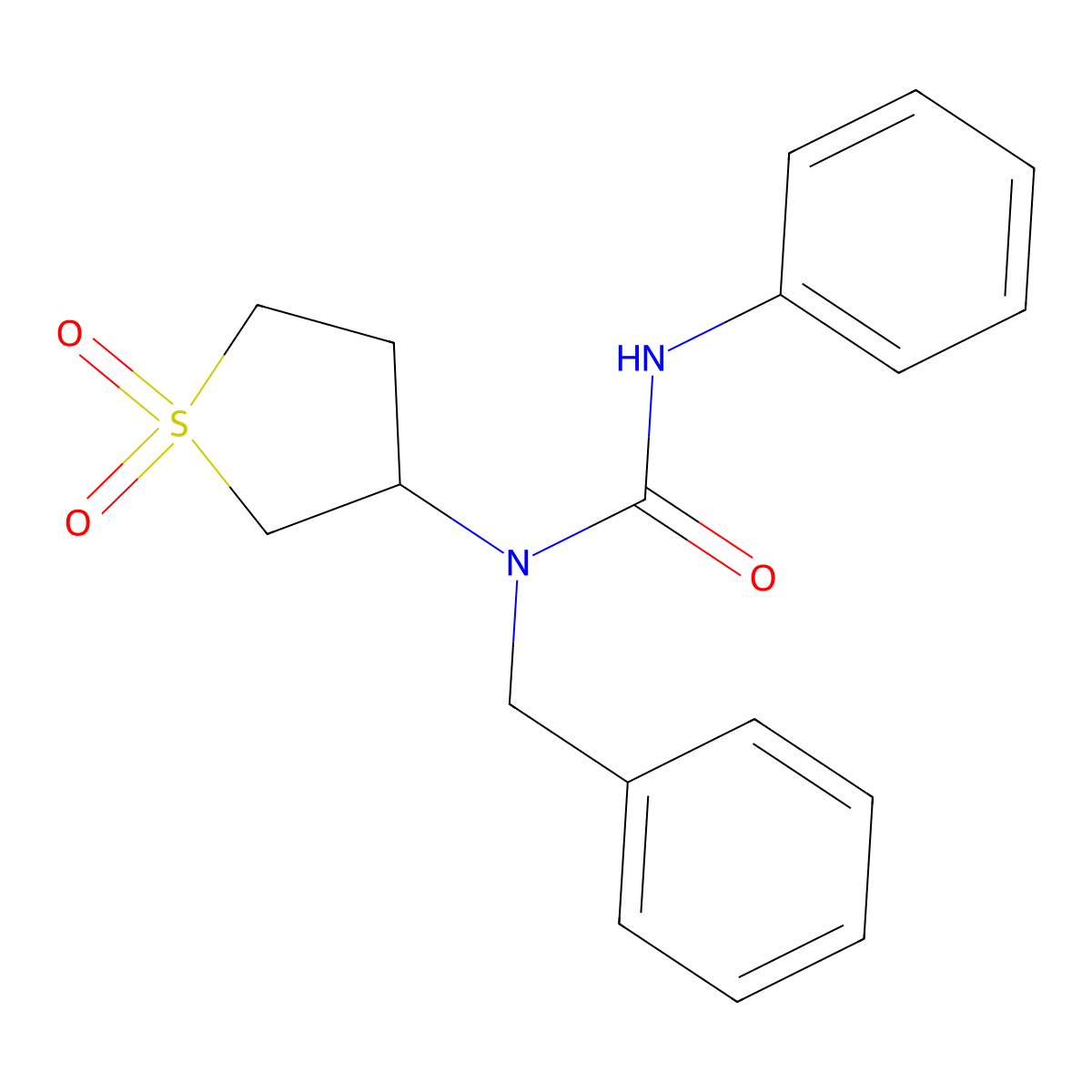 1-Benzyl-1-(1,1-dioxidotetrahydrothiophen-3-yl)-3-phenylurea molecular structure, CAS 324780-48-5