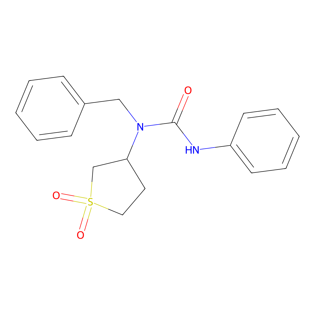 1-Benzyl-1-(1,1-dioxidotetrahydrothiophen-3-yl)-3-phenylurea molecular structure, CAS 324780-48-5