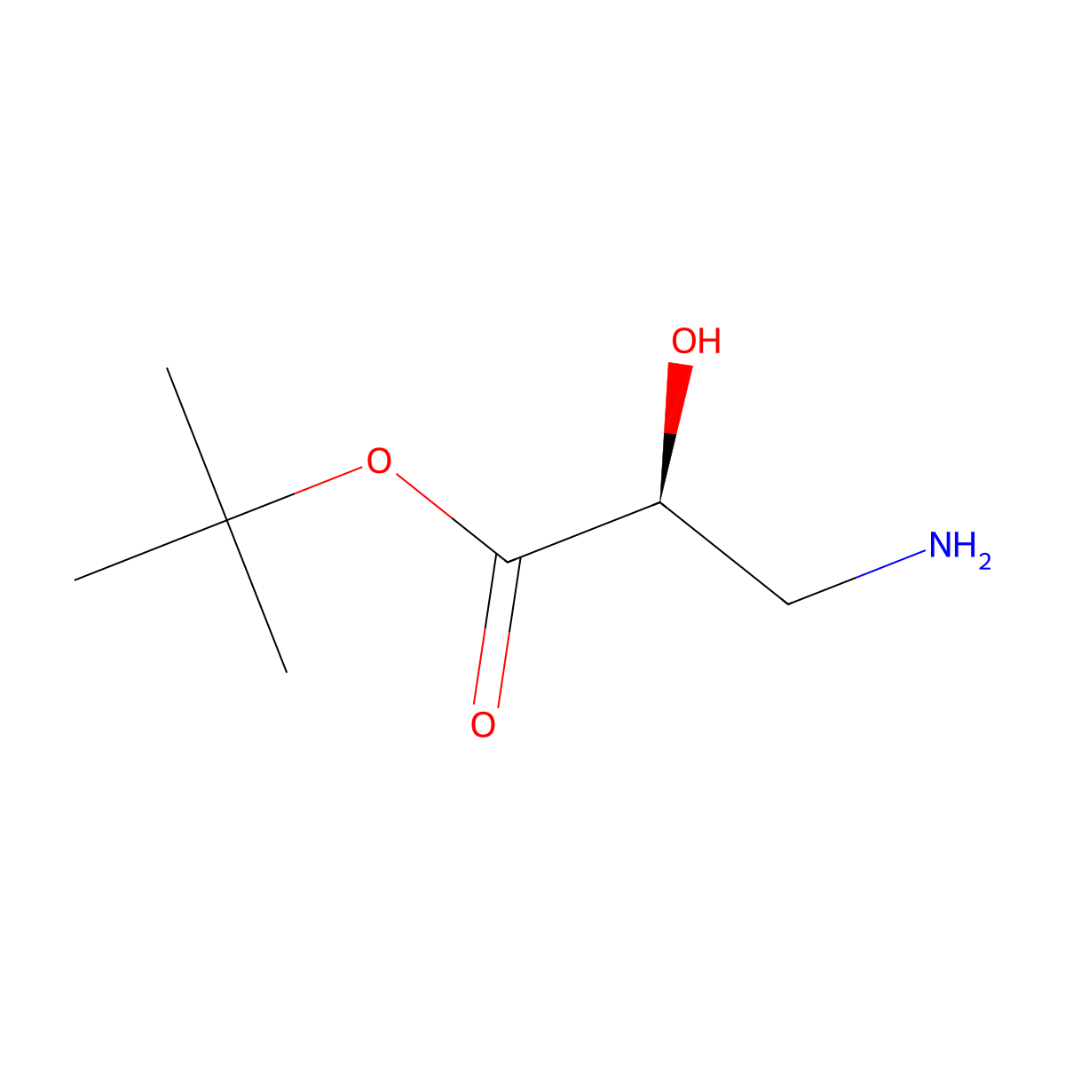 tert-Butyl (2S)-3-amino-2-hydroxypropanoate molecular structure, CAS 324781-36-4