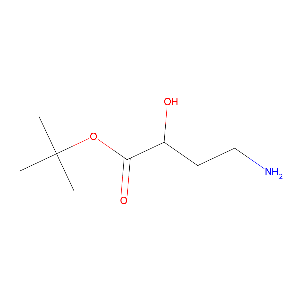tert-butyl (2S)-4-amino-2-hydroxybutanoate molecular structure, CAS 324781-38-6