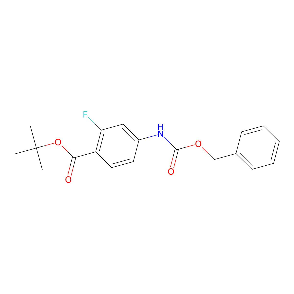 Tert-butyl 4-benzyloxycarbonylamino-2-fluoro-benzoate molecular structure, CAS 324788-98-9