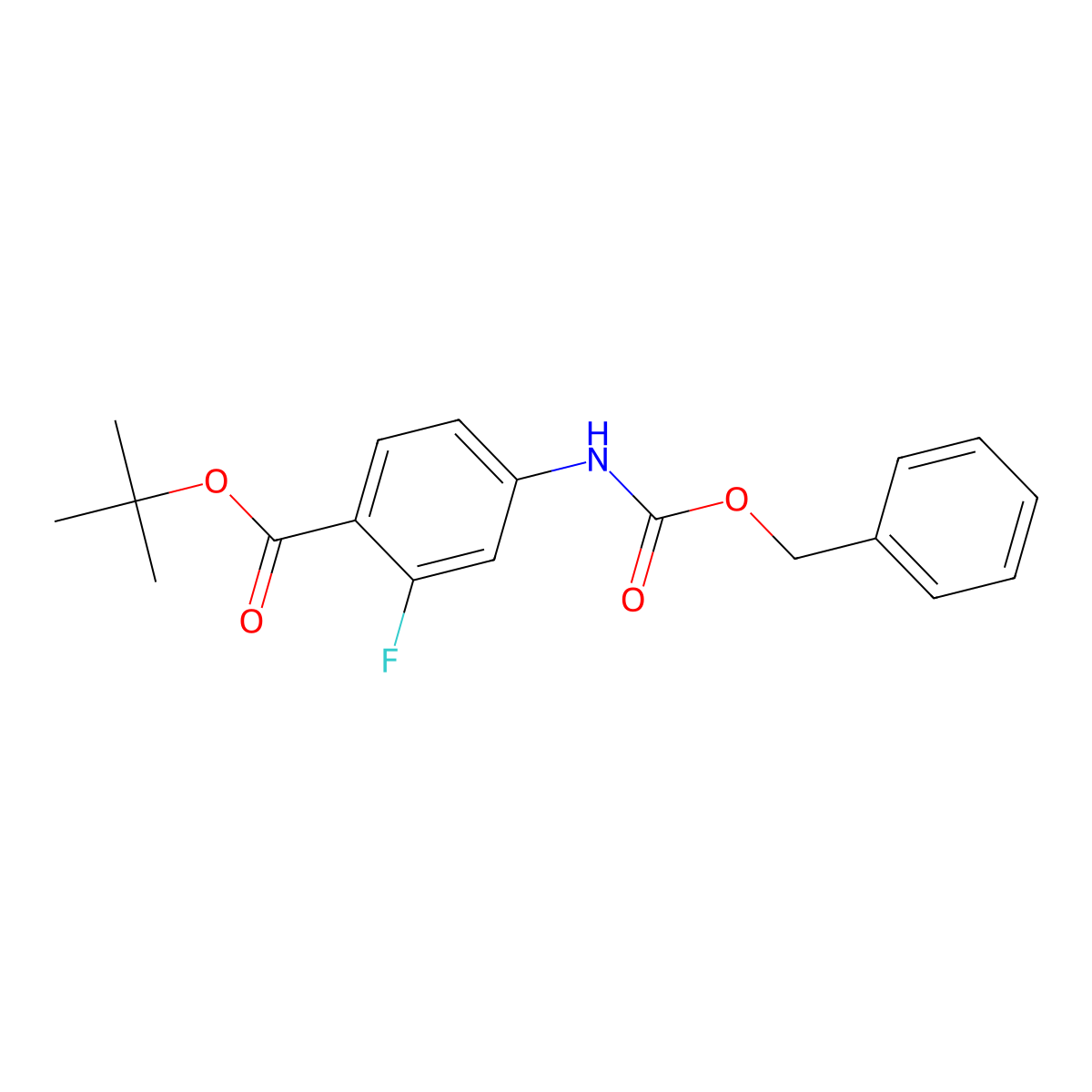 Tert-butyl 4-benzyloxycarbonylamino-2-fluoro-benzoate molecular structure, CAS 324788-98-9