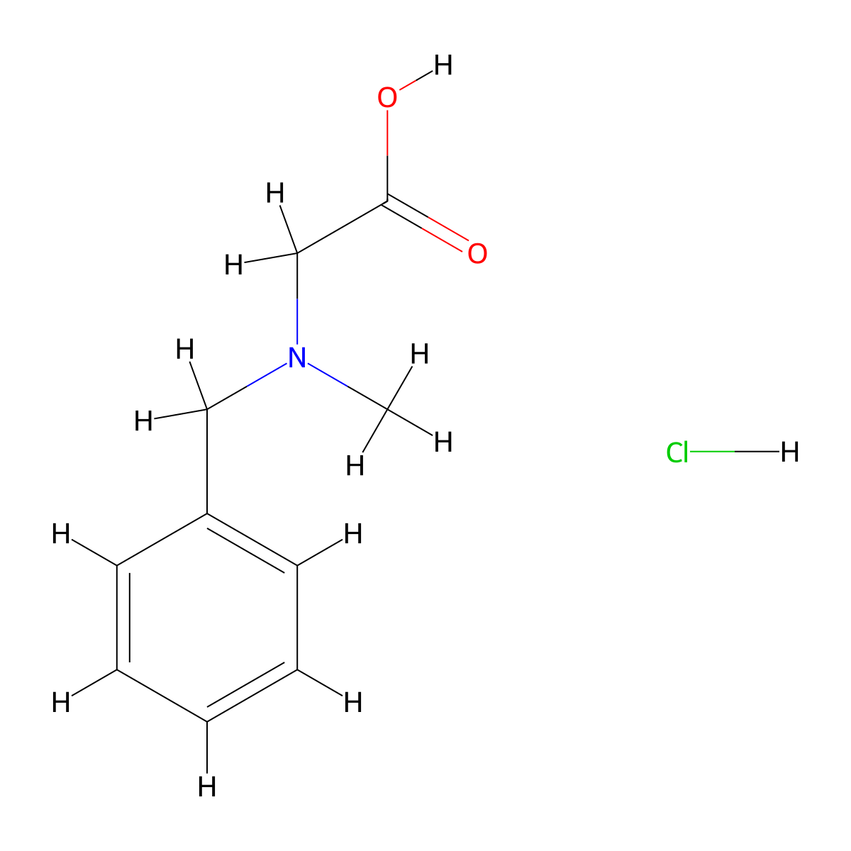 2-(Benzyl(methyl)amino)acetic acid hydrochloride molecular structure, CAS 324795-59-7
