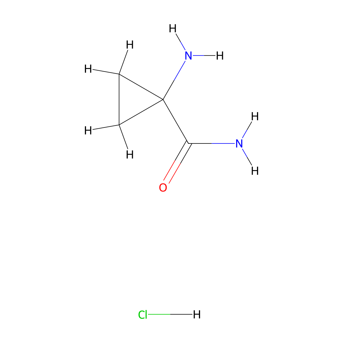 1-Aminocyclopropane-1-carboxamide hydrochloride molecular structure, CAS 324796-27-2