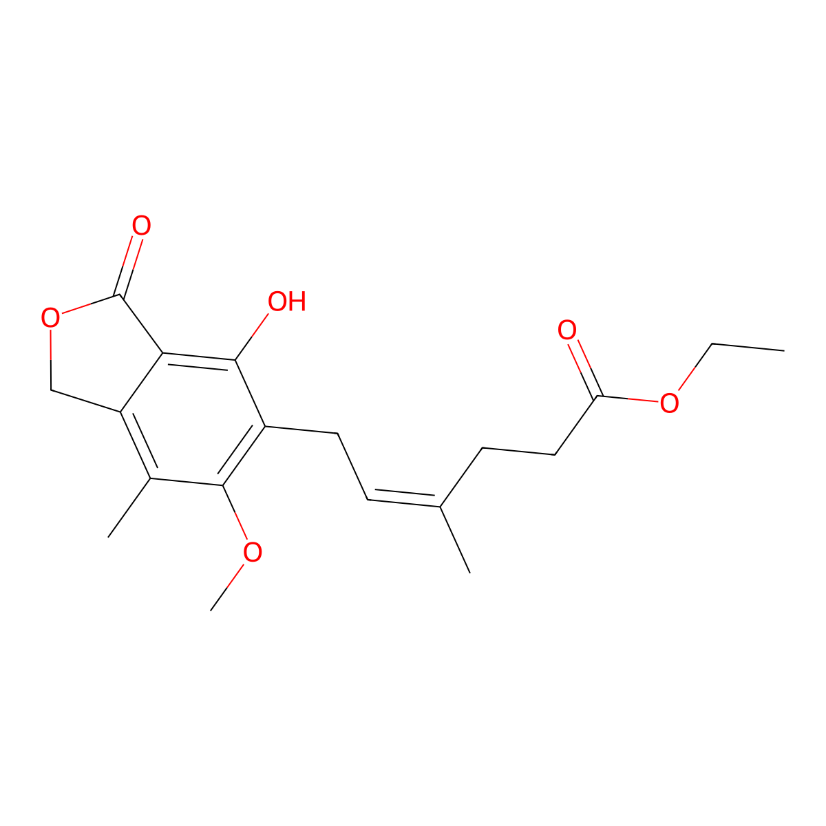 Ethyl Mycophenolate molecular structure, CAS 32483-51-5