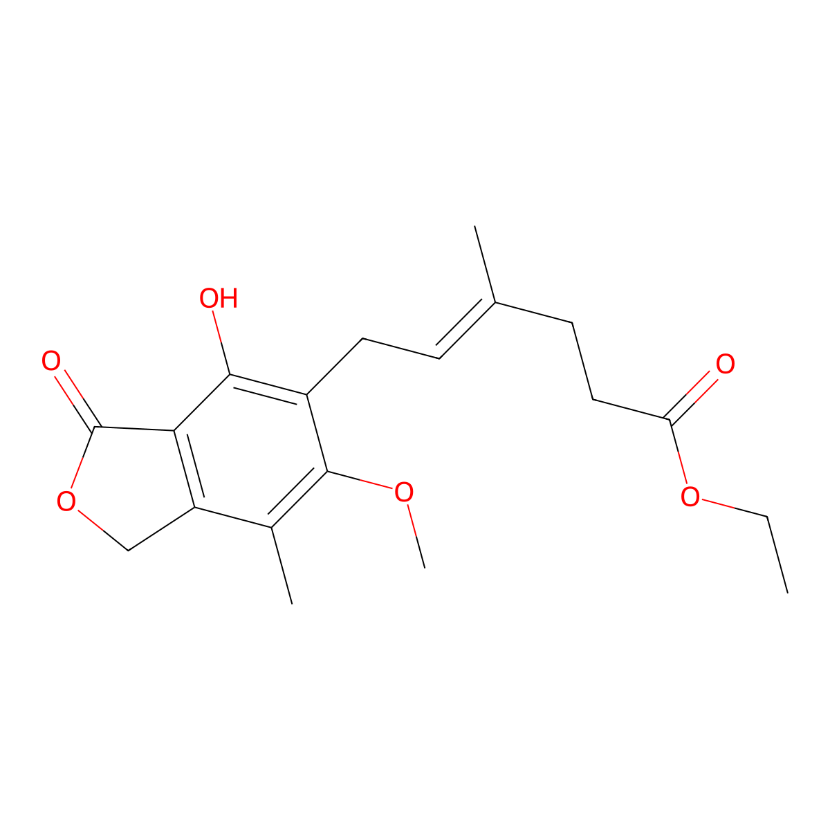 Ethyl Mycophenolate molecular structure, CAS 32483-51-5