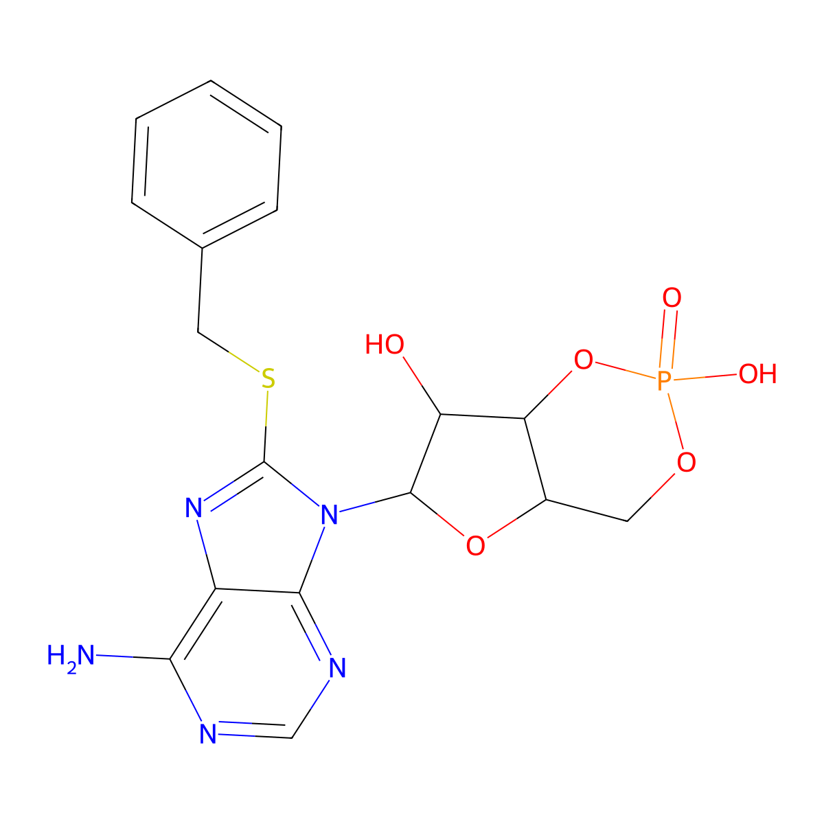 8-Thio-benzyl cyclic amp molecular structure, CAS 32487-38-0