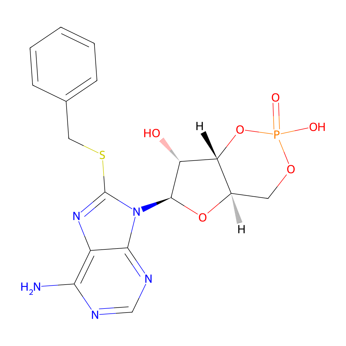 8-Thio-benzyl cyclic amp molecular structure, CAS 32487-38-0