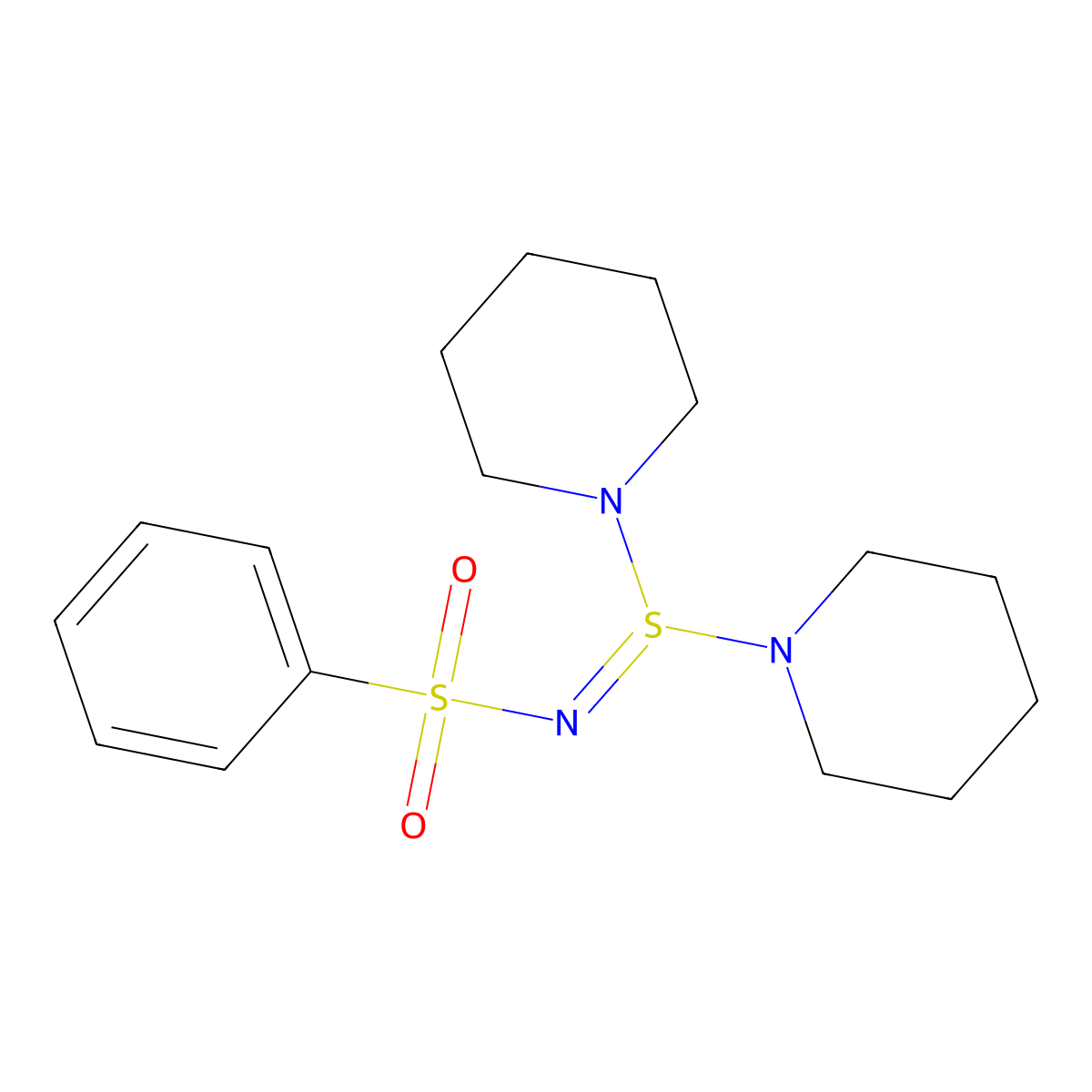 N-(dipiperidin-1-yl-lambda~4~-sulfanylidene)benzenesulfonamide molecular structure, CAS 3249-56-7